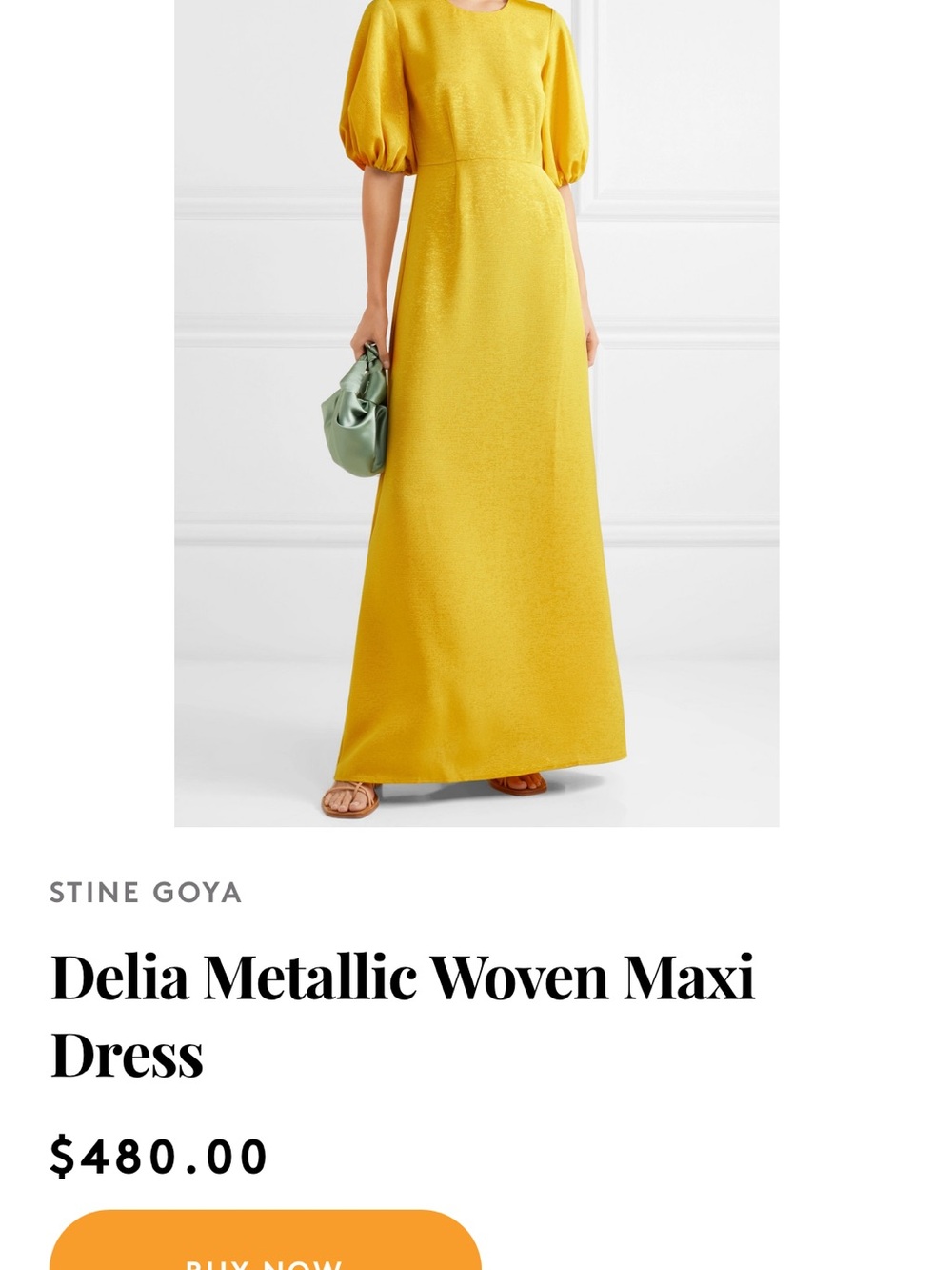 STINE GOYA Lemon Yellow Delia Maxi Dress